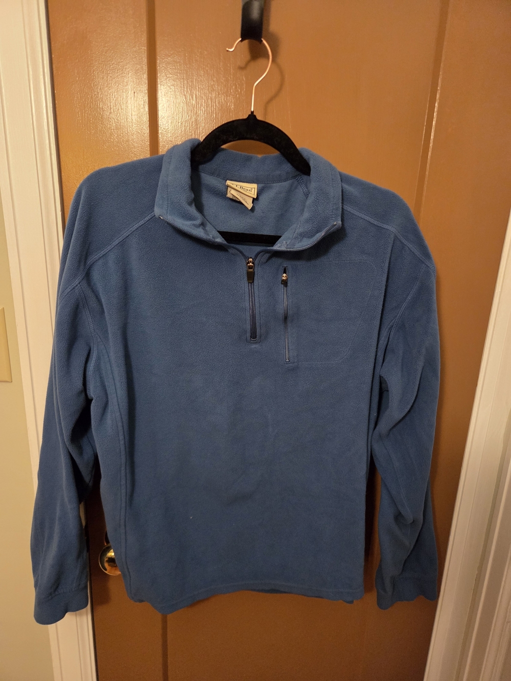 L.L. Bean Blue Quarter-Zip Fleece Pullover - Men